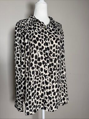 Rose & Olive Animal-Print Button Down Shirt